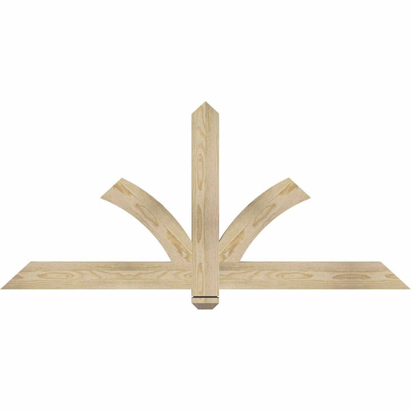 Ekena Millwork Redmond Rough Sawn Timber Gable Bracket, Douglas Fir, 60"W x 27"H x 2"D x 4"F, 11/12 Pitch GBW060X27X0204RED00RDF - main